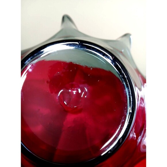 Blenko Glass Charcoal Ruffled Center Serving Bowl 1961-62 Made in USA 11" - Picture 4 of 5